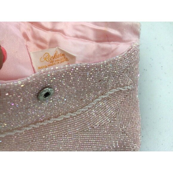 Richer Pink Sequin Beaded Bag Clutch Made in Japan - Picture 5 of 6
